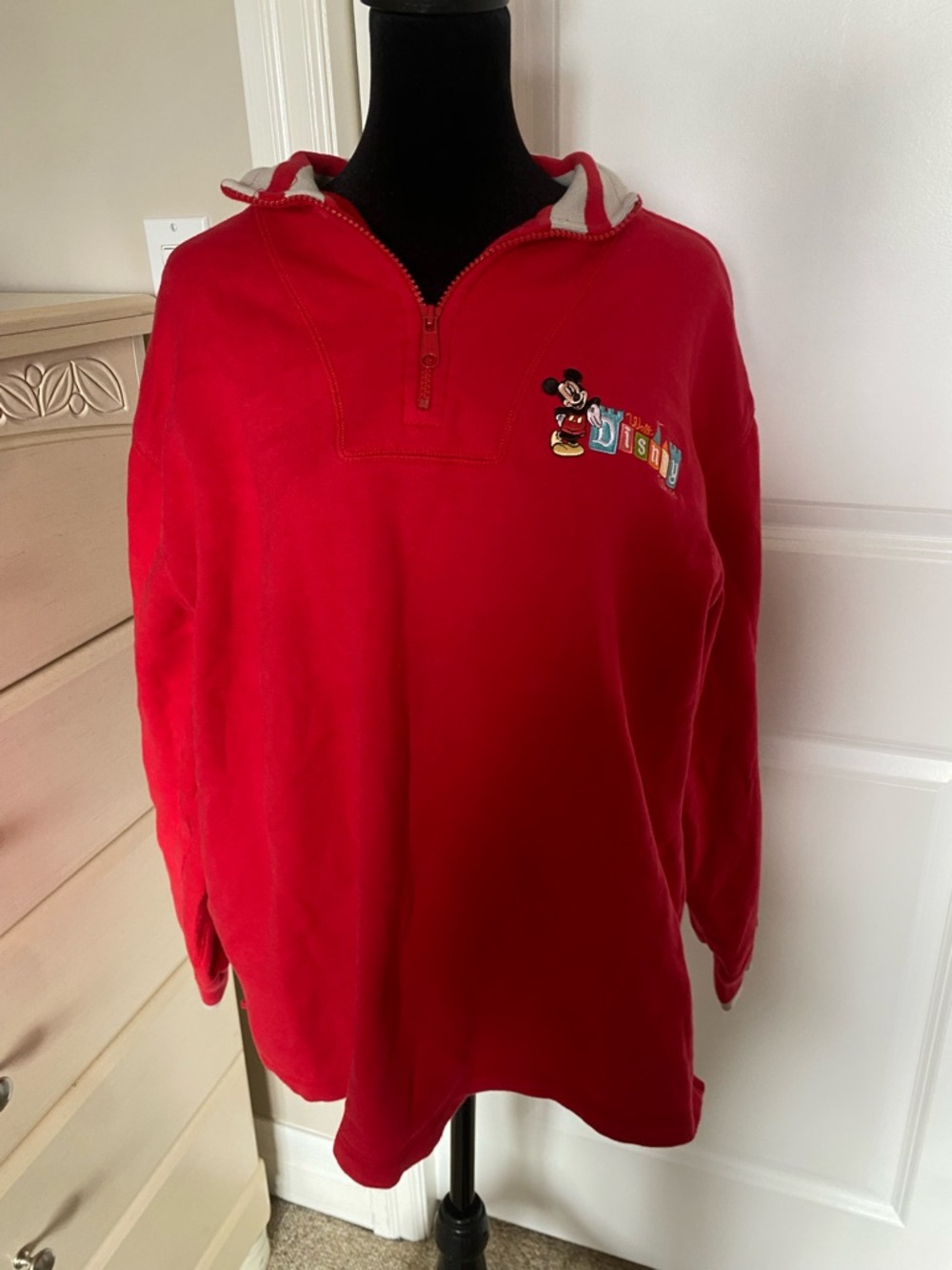 Disney Red Quarter-Zip Jacket